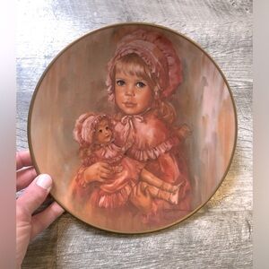 Gorham Dana & Debbie Blonde Girl & Doll Vintage 1976 Limited Edition Plate
